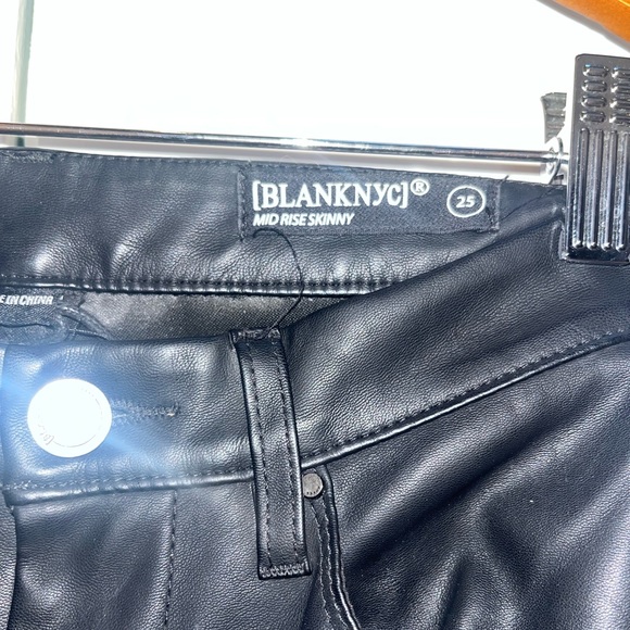 BLANKNYC Black Mid Rise Skinny Leather Pants - Picture 5 of 8